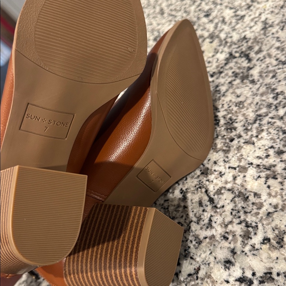 Sun + Stone Brown Ankle Booties - Picture 4 of 4